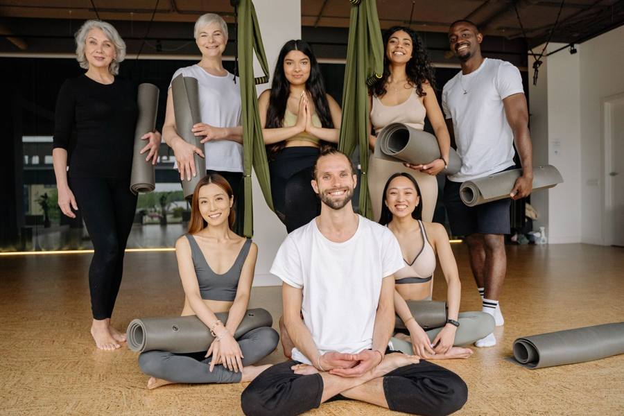 Group in a yoga studio
